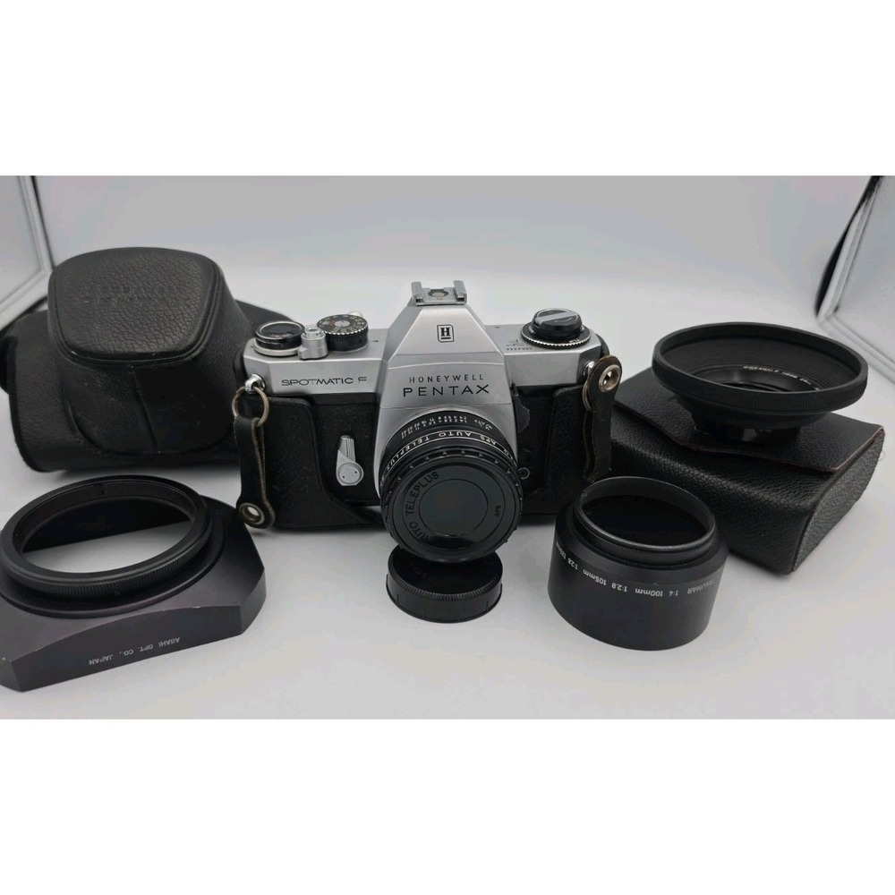 Asahi Pentax Honeywell Spotmatic F 35mm Film Camera With Lots Of Extras